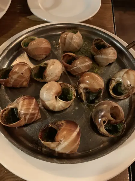 Slow Roast Snails in French Restaurant